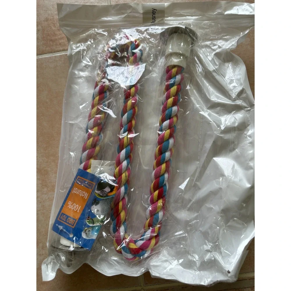 Bird Rope Perches,Parrot Toys Rope‎ Bungee Bird Toy (33 Inches) [1 Pack] NEW